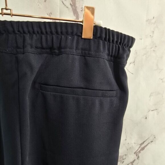 Reiss Pants Womens 8 Blue Pull On Drawstring Office Navy Elastic Commuter - Picture 11 of 12